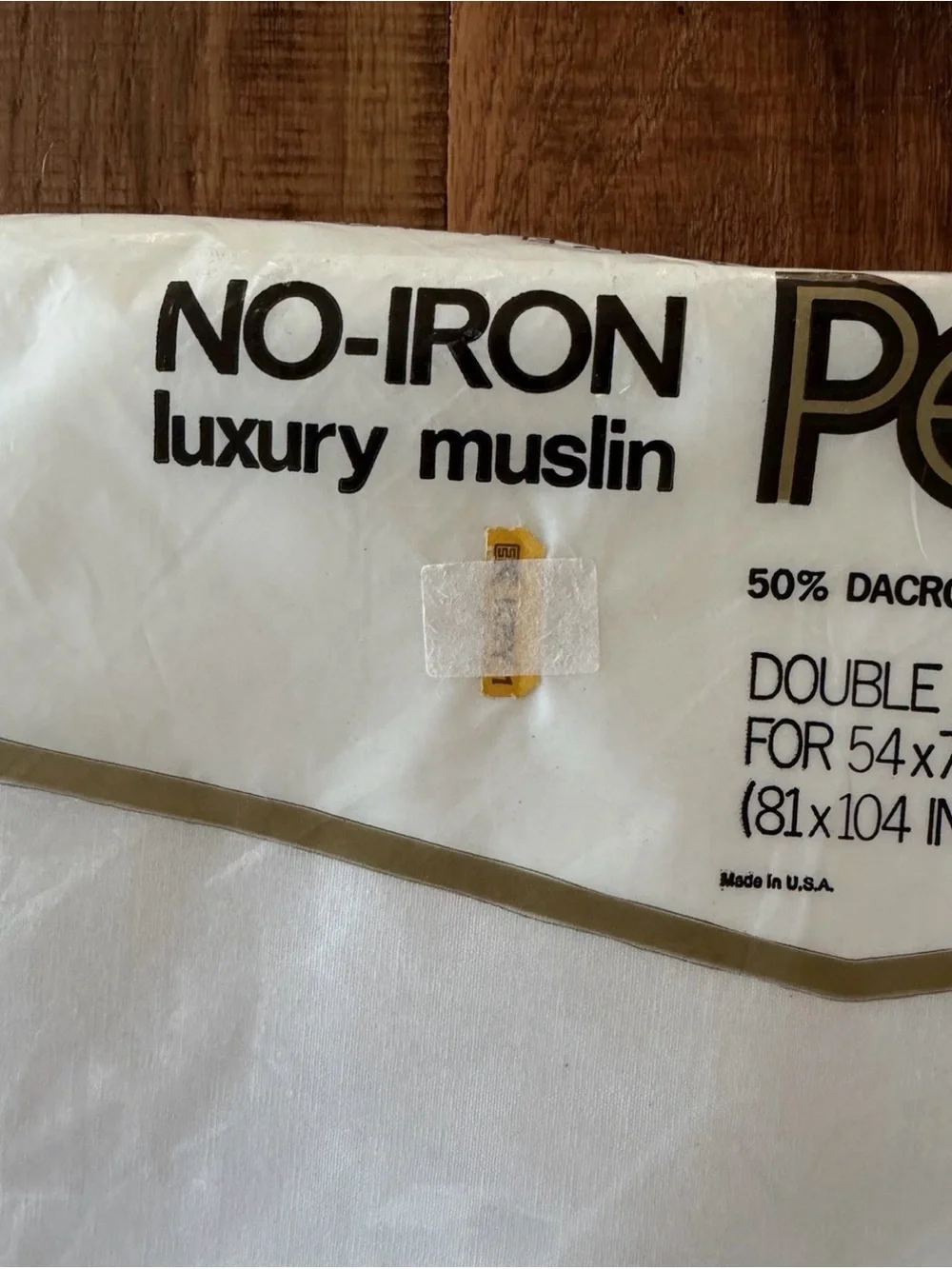 Pequot No-Iron Luxury Muslin Double Flat Sheet White New NOS Vintage
